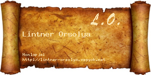 Lintner Orsolya névjegykártya